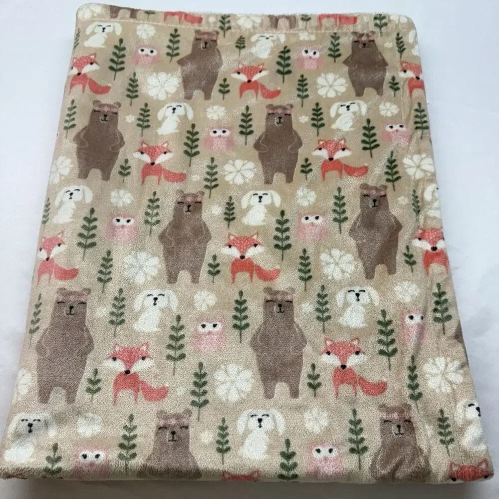 Hudson Baby HB Security Blanket White Pink Girls Sherpa Owl Bear Fox Lovey